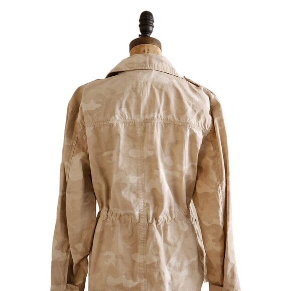 GAP Tan Camo Utility Jacket SZ M 4 pocket snap closure - Picture 3 of 5
